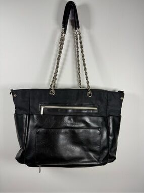 BEIS | Black Vegan Leather Diaper Bag